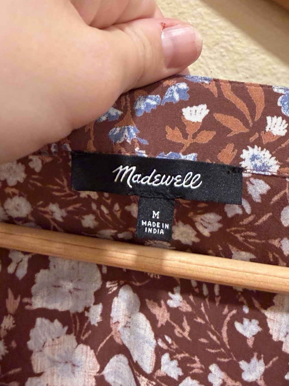 Madewell Floral challis Woodland Floral Maxi Dress in Brown & Blue Size Medium - Picture 11 of 11